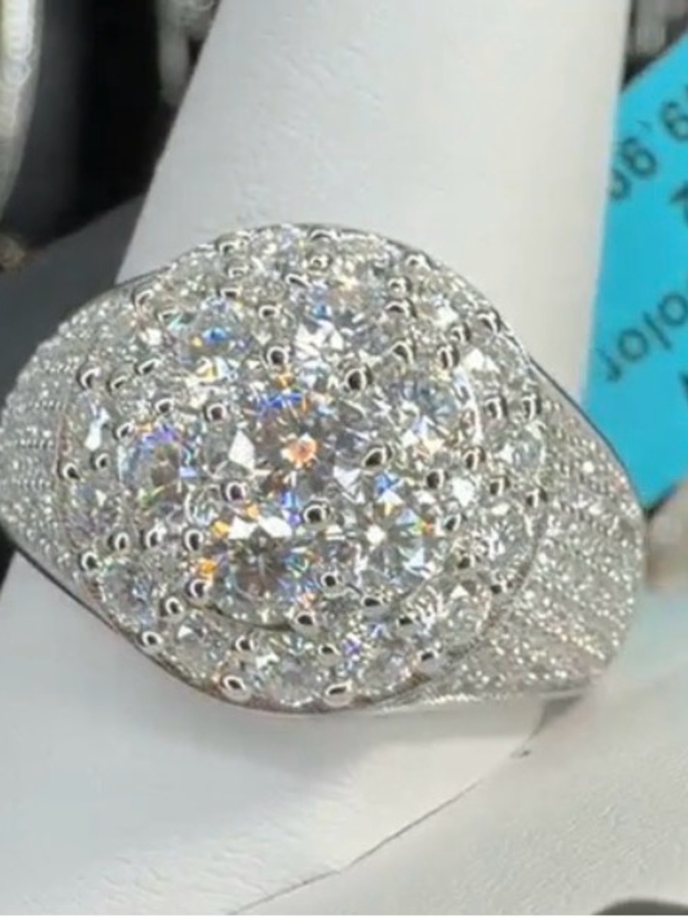 Men’s 2.83 CTTW D Color VS Moissanite 925 Sterling Silver Ring Size 12